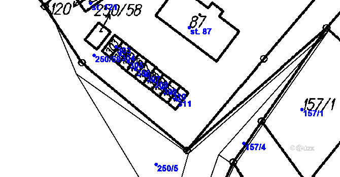 Parcela st. 96 v KÚ Borová Lada, Katastrální mapa