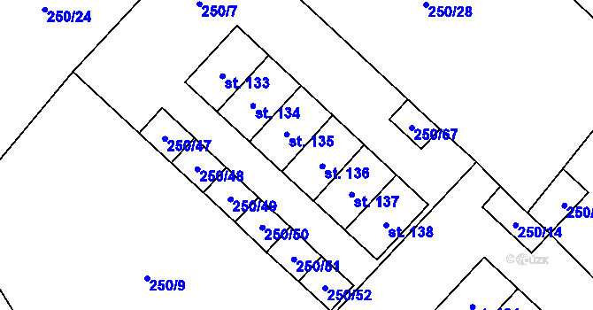Parcela st. 136 v KÚ Borová Lada, Katastrální mapa