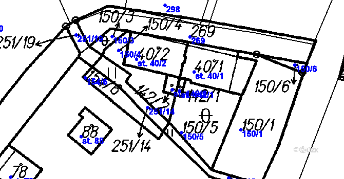 Parcela st. 142/2 v KÚ Borová Lada, Katastrální mapa
