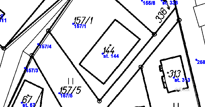 Parcela st. 144 v KÚ Borová Lada, Katastrální mapa