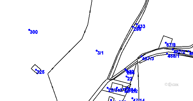 Parcela st. 3/1 v KÚ Borová Lada, Katastrální mapa