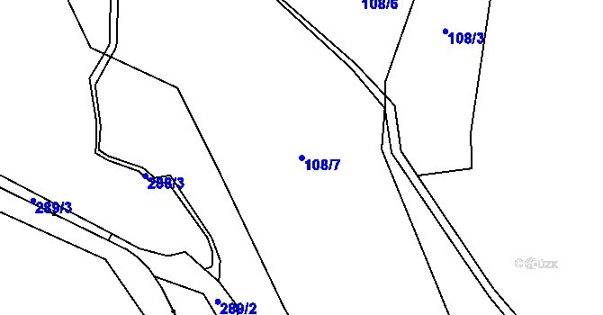 Parcela st. 108/7 v KÚ Borová Lada, Katastrální mapa