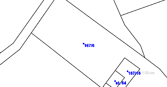 Parcela st. 167/6 v KÚ Borová Lada, Katastrální mapa