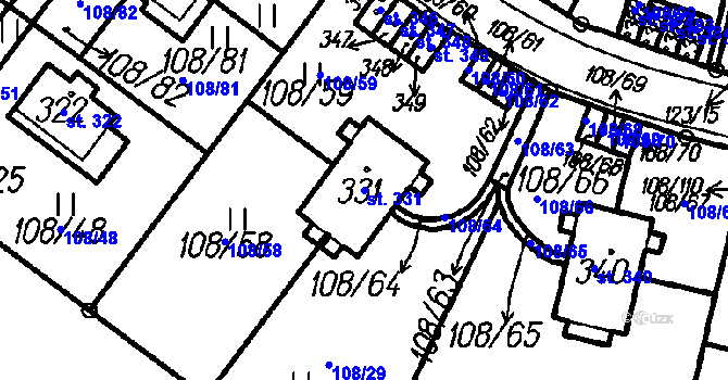 Parcela st. 331 v KÚ Borová Lada, Katastrální mapa