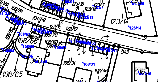 Parcela st. 108/54 v KÚ Borová Lada, Katastrální mapa