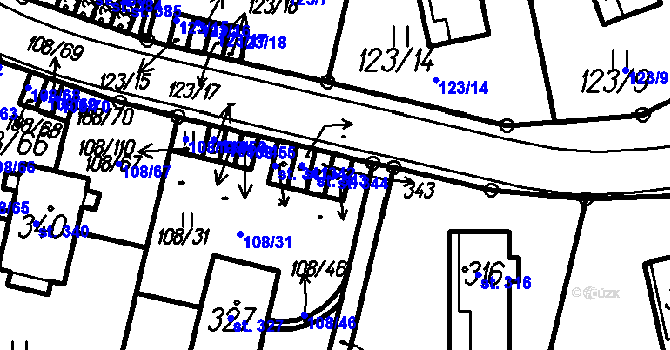 Parcela st. 344 v KÚ Borová Lada, Katastrální mapa