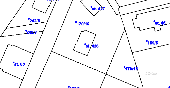 Parcela st. 426 v KÚ Borová Lada, Katastrální mapa
