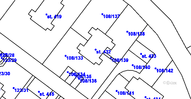 Parcela st. 432 v KÚ Borová Lada, Katastrální mapa