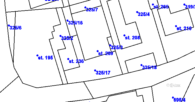 Parcela st. 209 v KÚ Nové Hutě, Katastrální mapa