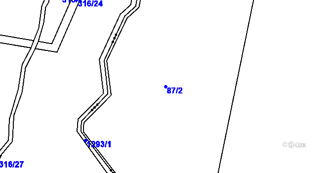 Parcela st. 87/2 v KÚ Paseka u Borových Lad, Katastrální mapa