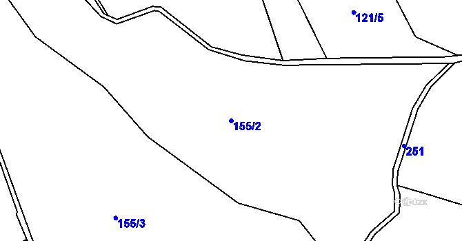 Parcela st. 155/2 v KÚ Svinná Lada, Katastrální mapa