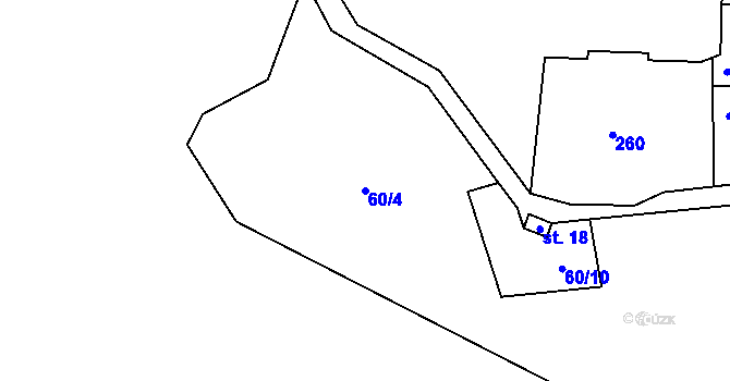 Parcela st. 60/4 v KÚ Šindlov, Katastrální mapa
