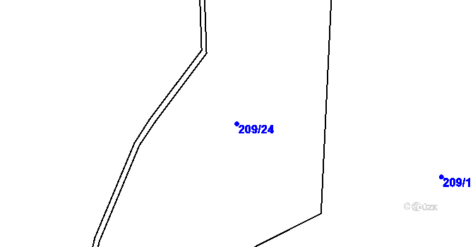 Parcela st. 209/24 v KÚ Šindlov, Katastrální mapa
