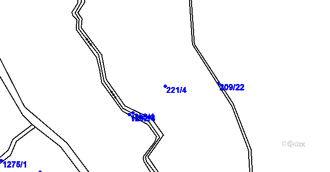 Parcela st. 221/4 v KÚ Šindlov, Katastrální mapa