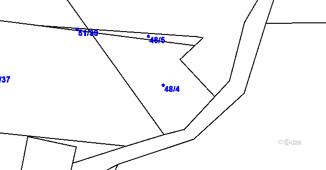 Parcela st. 48/4 v KÚ Černá Lada, Katastrální mapa