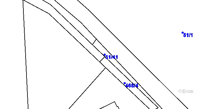Parcela st. 51/41 v KÚ Černá Lada, Katastrální mapa
