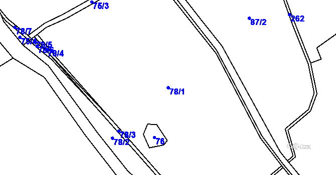 Parcela st. 78/1 v KÚ Zahrádky u Borových Lad, Katastrální mapa