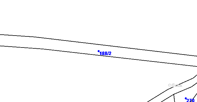 Parcela st. 188/2 v KÚ Zahrádky u Borových Lad, Katastrální mapa