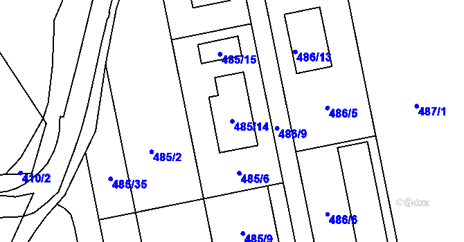Parcela st. 485/14 v KÚ Nový Šaldorf, Katastrální mapa