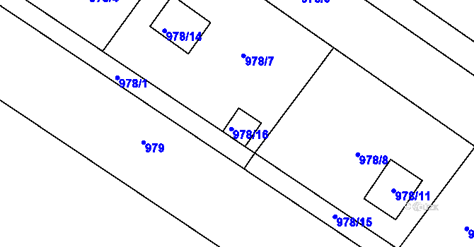 Parcela st. 978/10 v KÚ Nový Šaldorf, Katastrální mapa