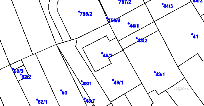 Parcela st. 46/2 v KÚ Nový Šaldorf, Katastrální mapa