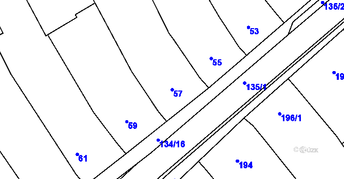 Parcela st. 57 v KÚ Nový Šaldorf, Katastrální mapa