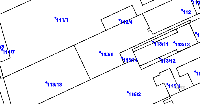 Parcela st. 113/1 v KÚ Nový Šaldorf, Katastrální mapa
