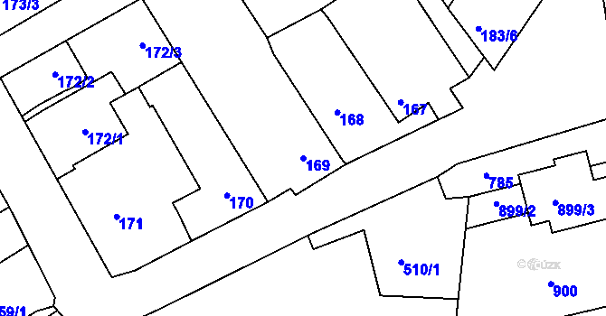 Parcela st. 169 v KÚ Nový Šaldorf, Katastrální mapa