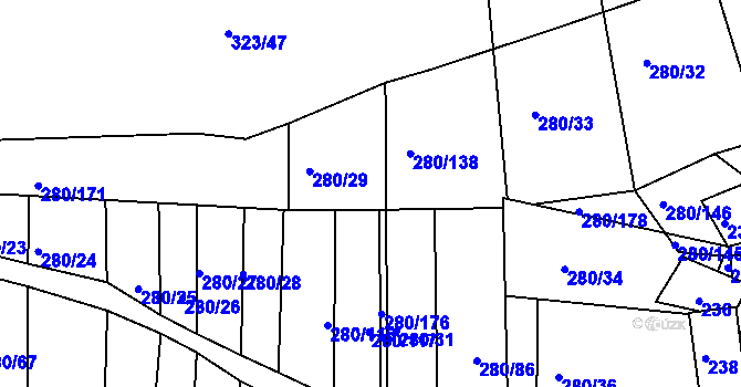 Parcela st. 280/30 v KÚ Nový Šaldorf, Katastrální mapa