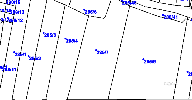 Parcela st. 285/7 v KÚ Nový Šaldorf, Katastrální mapa