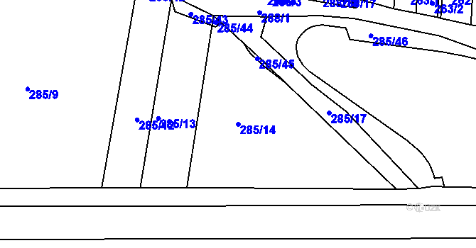 Parcela st. 285/14 v KÚ Nový Šaldorf, Katastrální mapa