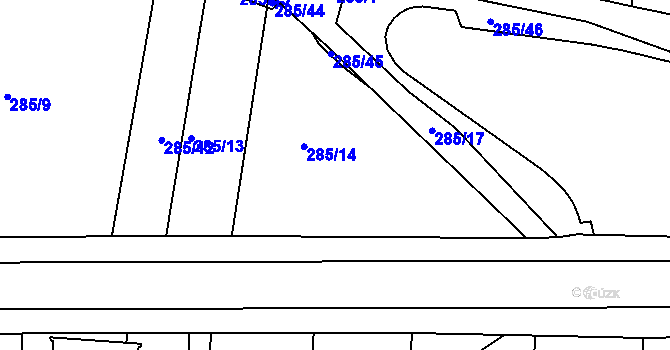 Parcela st. 285/15 v KÚ Nový Šaldorf, Katastrální mapa
