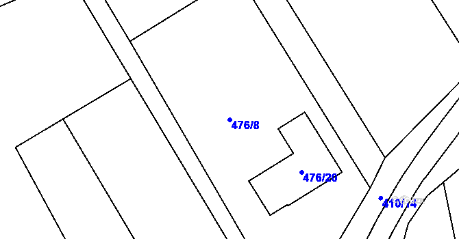 Parcela st. 476/8 v KÚ Nový Šaldorf, Katastrální mapa