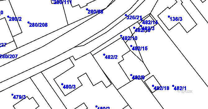 Parcela st. 482/2 v KÚ Nový Šaldorf, Katastrální mapa