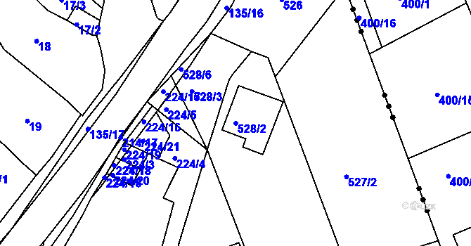 Parcela st. 528/2 v KÚ Nový Šaldorf, Katastrální mapa