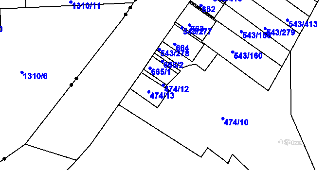 Parcela st. 474/12 v KÚ Nový Šaldorf, Katastrální mapa
