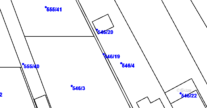 Parcela st. 546/19 v KÚ Nový Šaldorf, Katastrální mapa