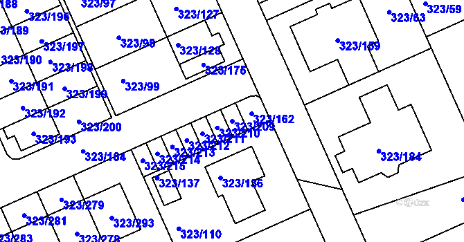 Parcela st. 323/209 v KÚ Nový Šaldorf, Katastrální mapa