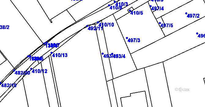 Parcela st. 493/11 v KÚ Nový Šaldorf, Katastrální mapa