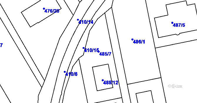 Parcela st. 485/7 v KÚ Nový Šaldorf, Katastrální mapa