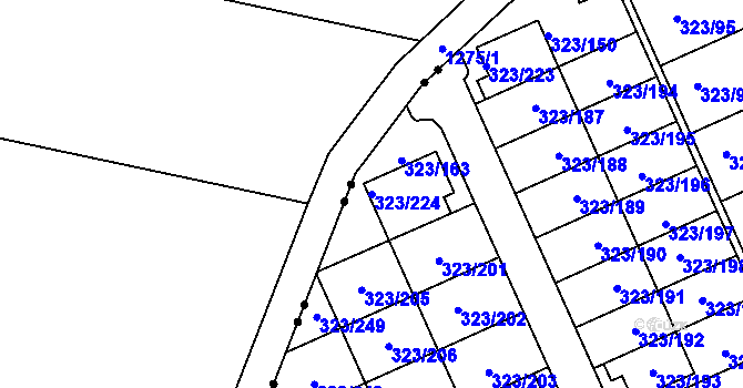 Parcela st. 323/224 v KÚ Nový Šaldorf, Katastrální mapa