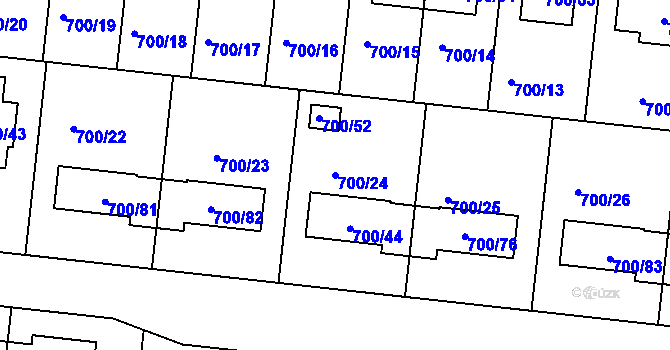 Parcela st. 700/24 v KÚ Nový Šaldorf, Katastrální mapa