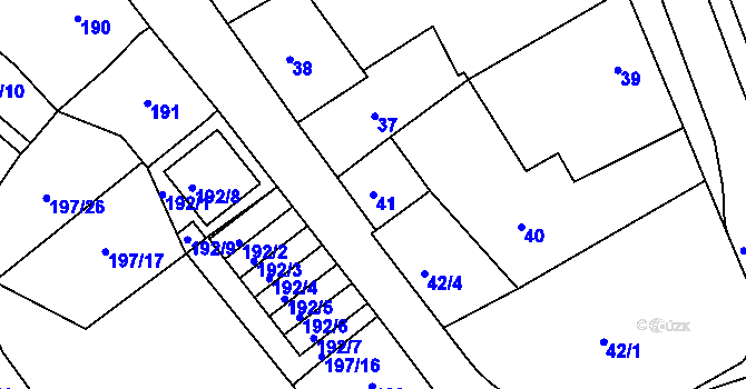 Parcela st. 41 v KÚ Sedlešovice, Katastrální mapa
