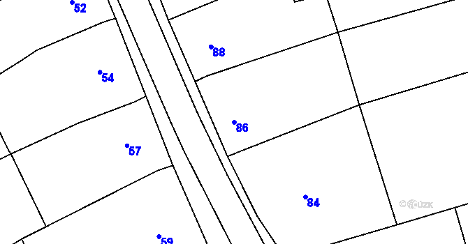 Parcela st. 86 v KÚ Sedlešovice, Katastrální mapa