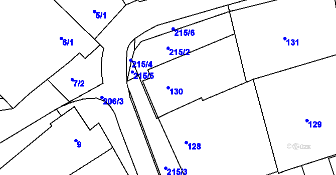 Parcela st. 130 v KÚ Sedlešovice, Katastrální mapa