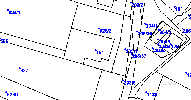Parcela st. 161 v KÚ Sedlešovice, Katastrální mapa