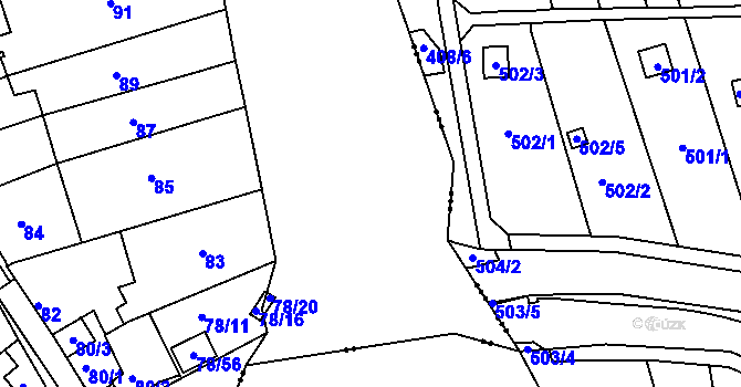 Parcela st. 211 v KÚ Sedlešovice, Katastrální mapa