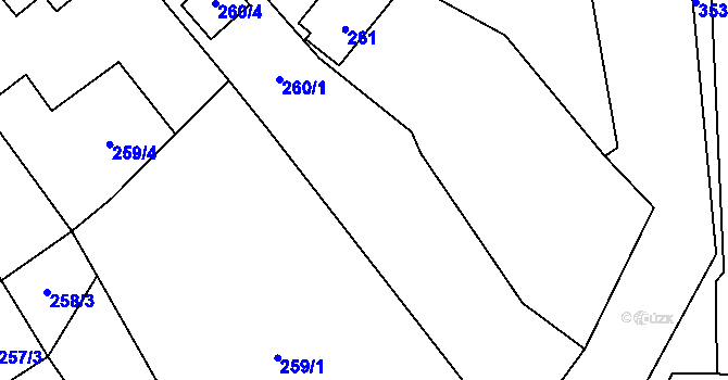 Parcela st. 260/1 v KÚ Sedlešovice, Katastrální mapa