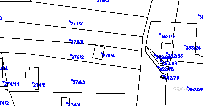Parcela st. 276/4 v KÚ Sedlešovice, Katastrální mapa