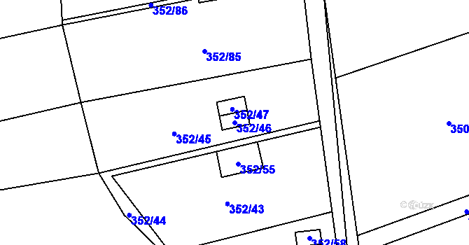 Parcela st. 352/46 v KÚ Sedlešovice, Katastrální mapa